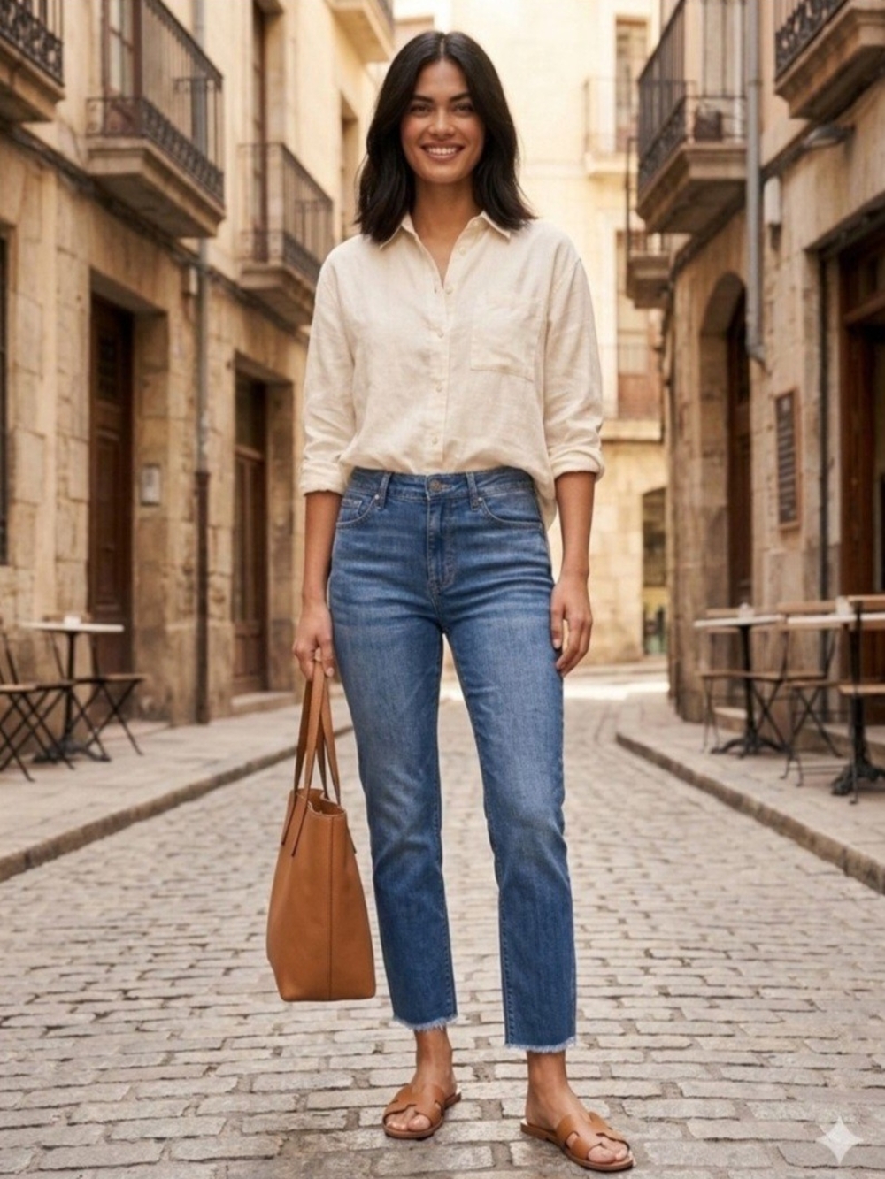 DKNY Citizens of Humanity Mid-Rise Straight Crop Jeans - Blue. Size 23/0